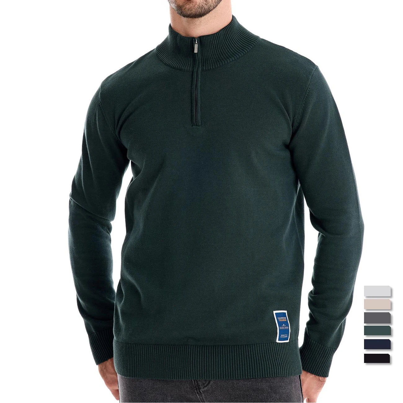 AIOPESON Men's Quarter Zip Cotton Pullover Sweater