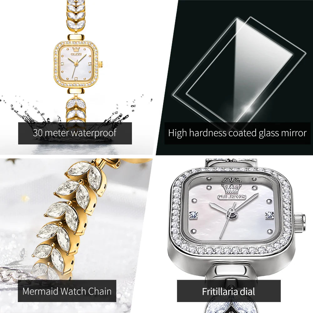 Luxury Women's Quartz Watch with Diamonds