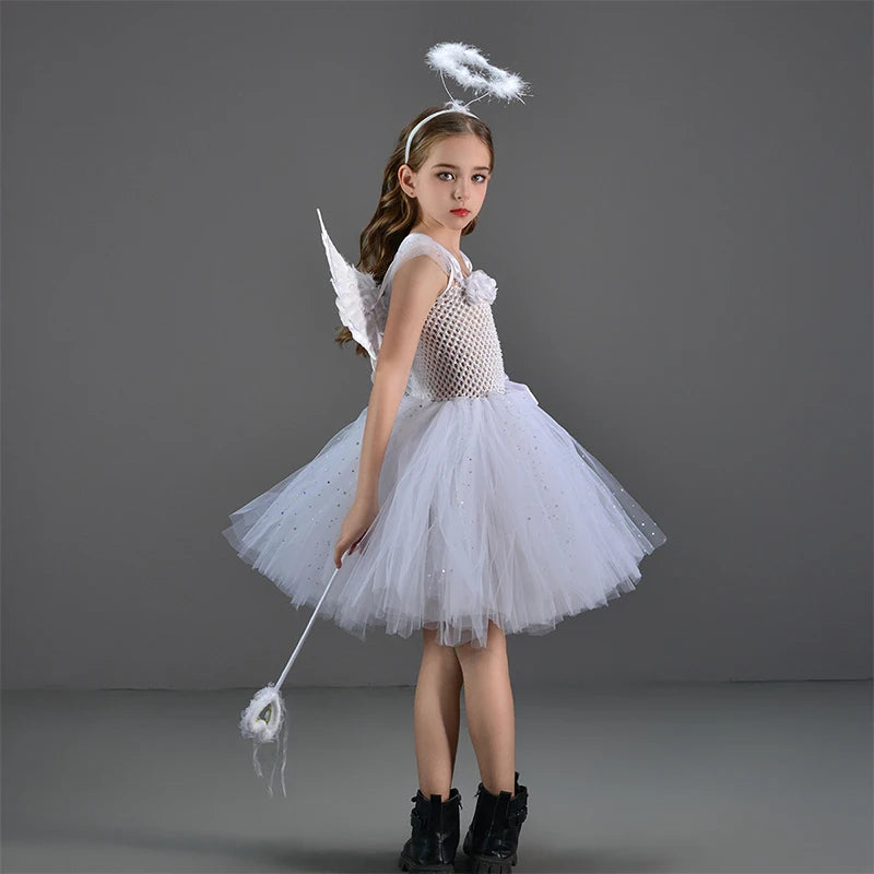 White Angel Tutu Costume for Girls