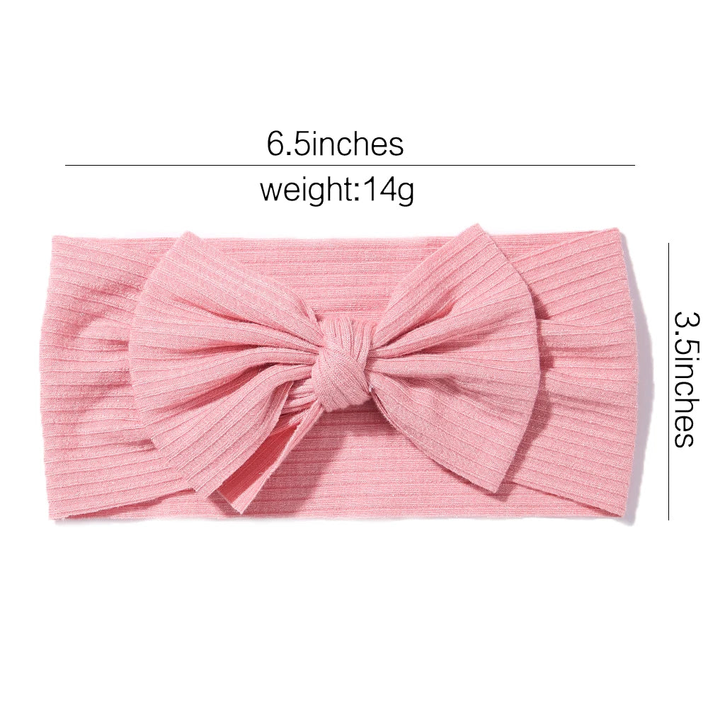 3 Pcs Baby Girl Headband Set | Bow Knotted Soft Knitted Turban Hair Bands