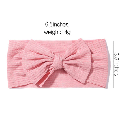 3 Pcs Baby Girl Headband Set | Bow Knotted Soft Knitted Turban Hair Bands