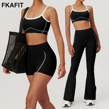 Yoga Set for Women – Sport Bra and High Waist Flare Leggings