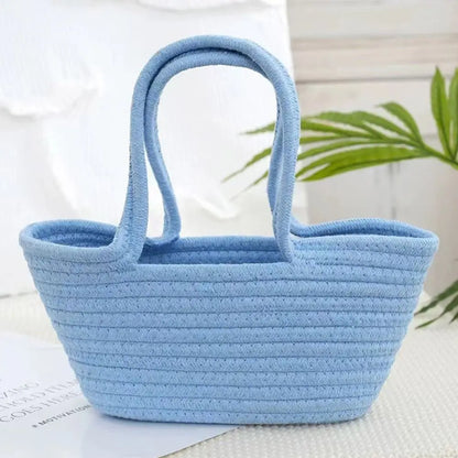 Handmade Cotton Woven Shoulder Bag - Summer Beach & Envelope Wallet for Kids