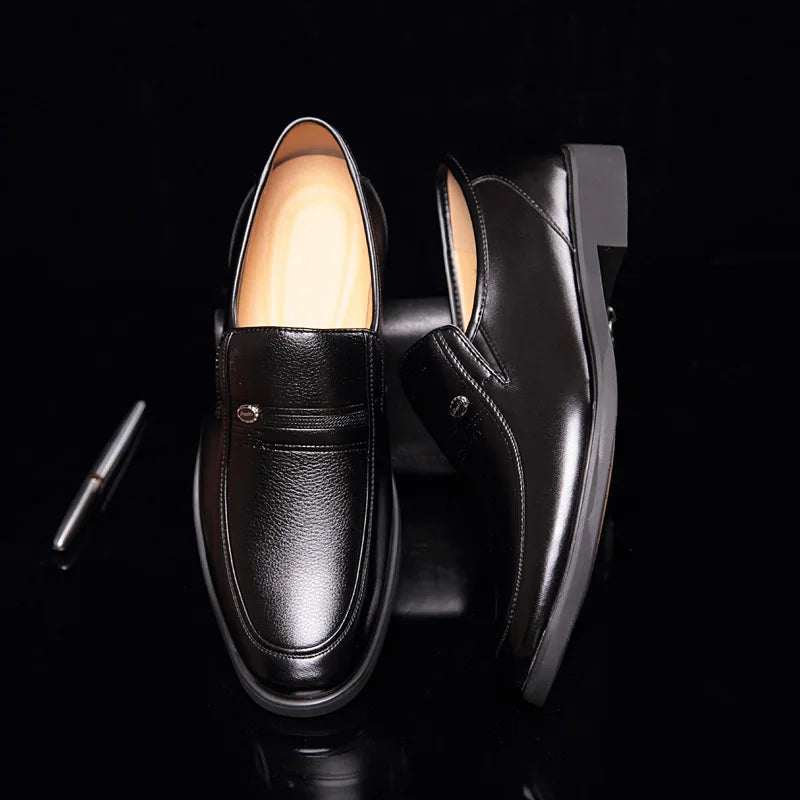 Luxury Leather Men’s Formal Loafers - Breathable Slip-On Shoes