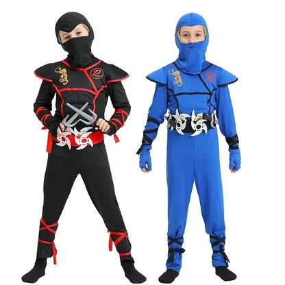 Kids Ninja Cosplay Costume with Props Set for Halloween Party