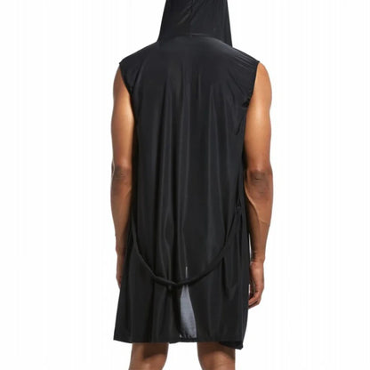 Men's Sleeveless Silk Bathrobe