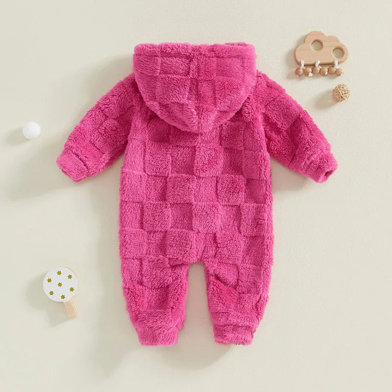 Baby Fleece Romper – Soft Hooded Winter Jumpsuit