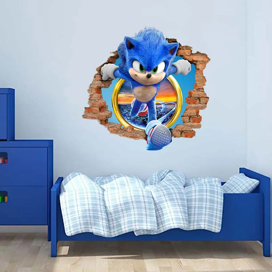 Sonic Cartoon 3D PVC Sticker & Game Poster