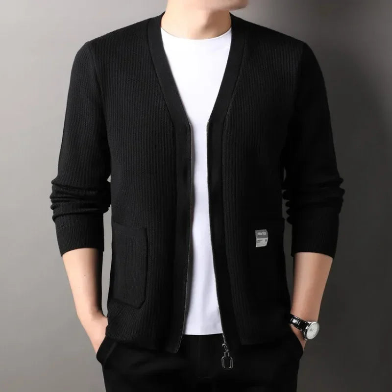 Men's Long Sleeve Zipper Cardigan