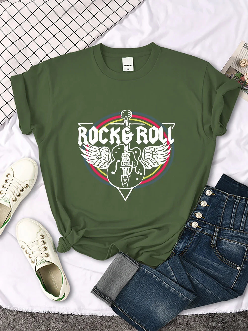 Rock & Roll Electric Guitar Printed T-Shirt