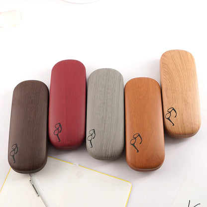 High-Quality Wood Grain Hard Kit Holder – Metal Reading Glasses Case