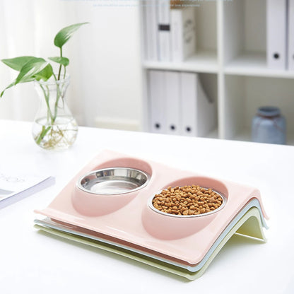 Stainless Steel Double Pet Bowl Feeder