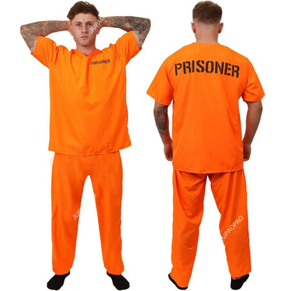 Adult Inmate Costume | Orange Prisoner Jumpsuit for Halloween