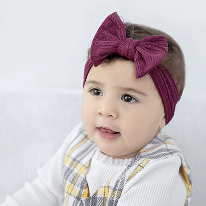 Lovely Newborn Baby Headband for Girls | Elastic Knit Turban & Soft Nylon Bows