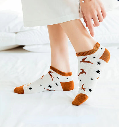 Cute Ankle Low-Cut Socks for Women (5 pairs)