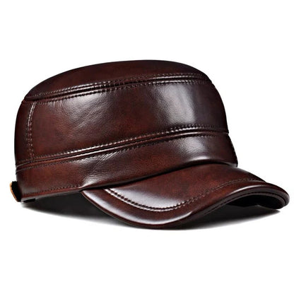 Winter Genuine Leather Men's Flat Cap