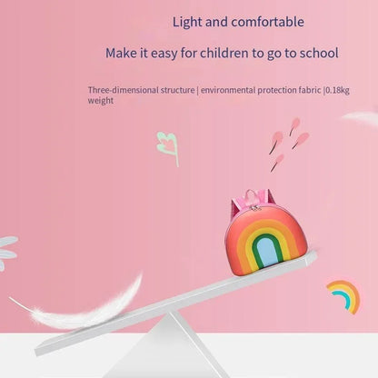 Rainbow Semi-Circular Children's Waterproof Backpack | Cute Kindergarten Bag