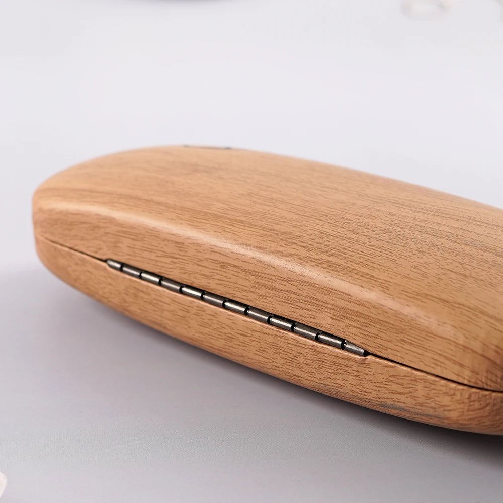 High-Quality Wood Grain Hard Kit Holder – Metal Reading Glasses Case