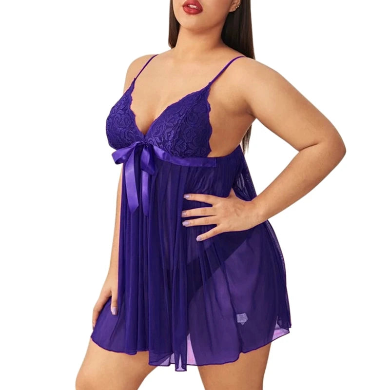 Women’s Lace Nightgown - Spaghetti Straps