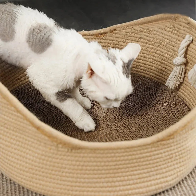 Handcrafted Rattan Cat Bed | Woven Cool Nest for Cats & Kittens