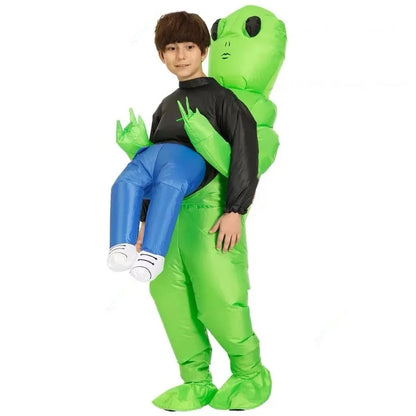 Kids & Adult Green ET Alien Inflatable Costume - Halloween Party Cosplay