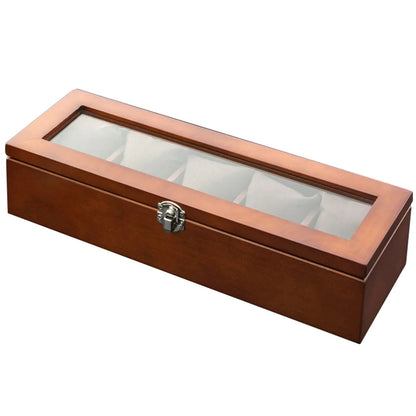 5-Slot Wooden Watch Organizer – Luxury Display Case