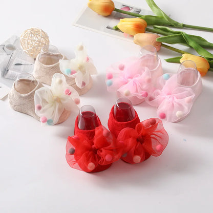 Newborn Baby Anti-Slip Ankle Socks with Bowknot