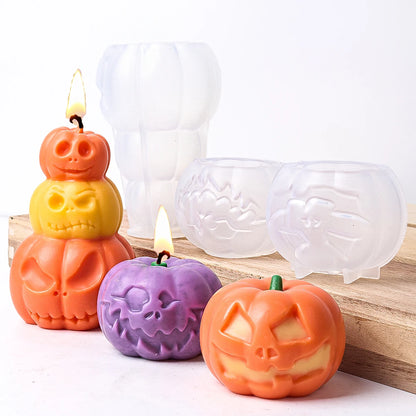 Skull Pumpkin Head Silicone Mold for DIY Halloween Candle, Soap, and Epoxy Crafts