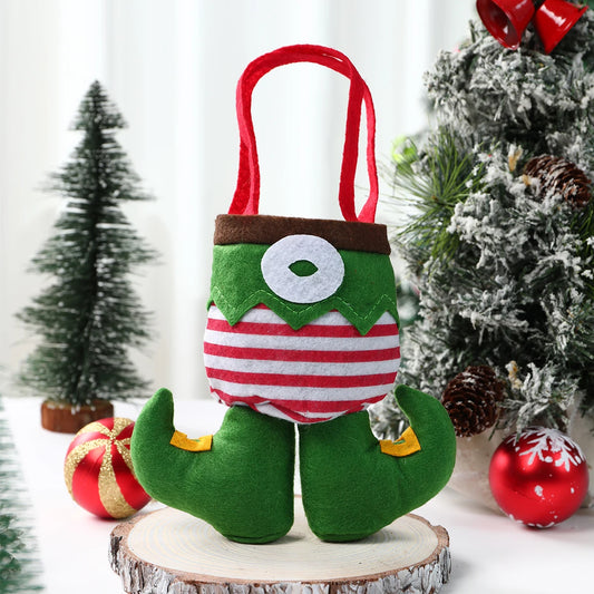 Christmas Non-Woven Elf Pants Candy Bag - Portable Holiday Decoration