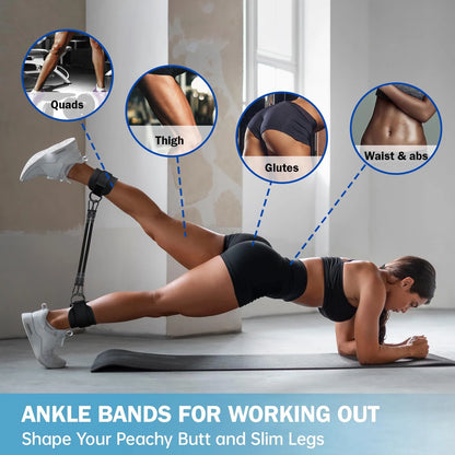 Ankle Resistance Bands for Leg & Butt Training | Adjustable Cuffs for Effective Workouts