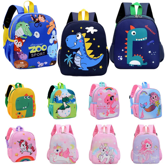 Cute Cartoon Dinosaur Kids Backpack | Waterproof Canvas Bag for Boys & Girls