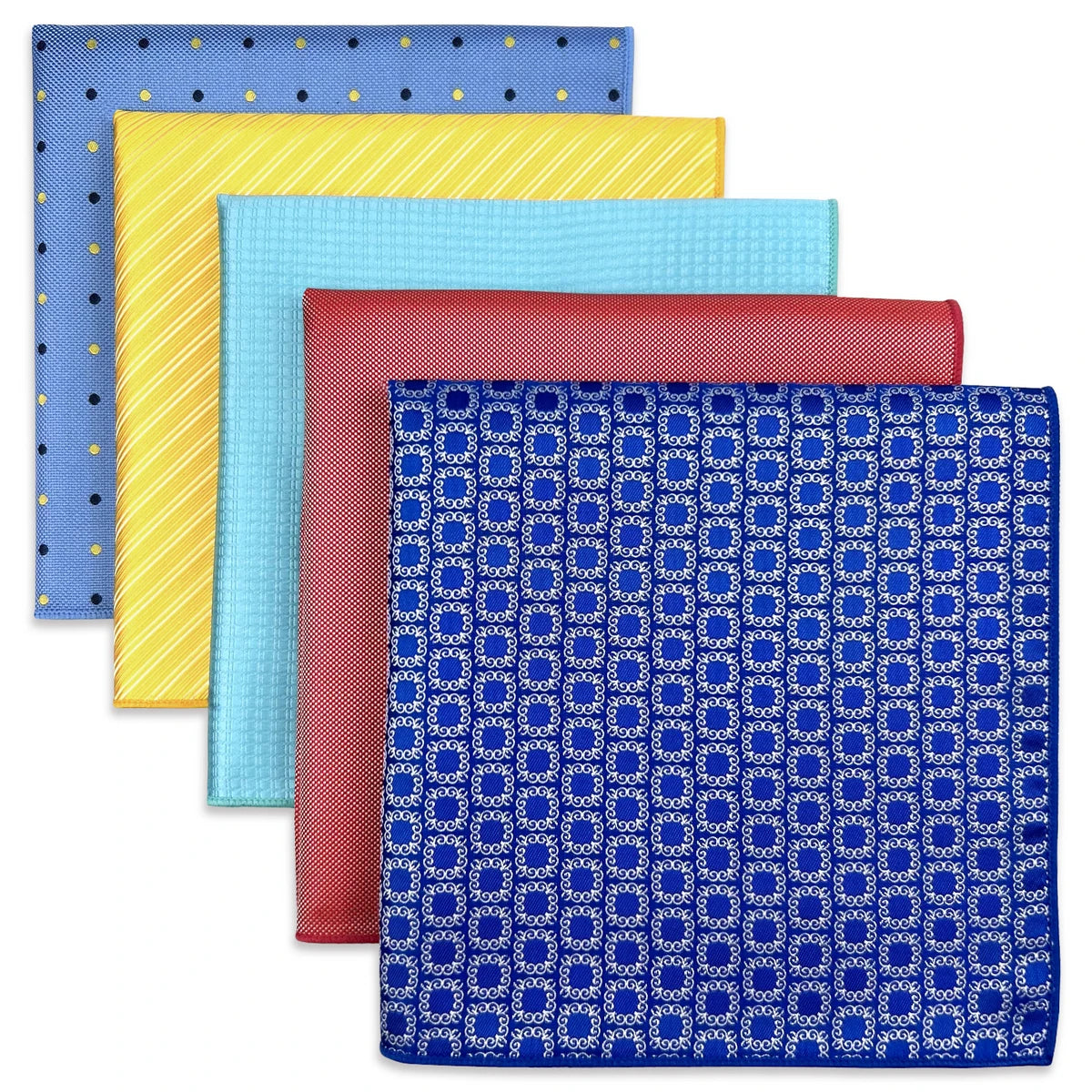 New 5-Piece Assorted Fashion Men's Pocket Square Set