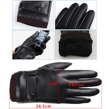 Men's Black Winter Mittens with Touch Screen