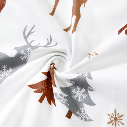 Family Matching Christmas Pajamas – Reindeer & Trees Print Long-Sleeve