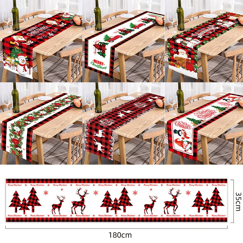 Christmas Table Runner - Merry Christmas Tablecloth