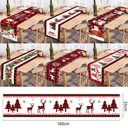 Christmas Table Runner - Merry Christmas Tablecloth