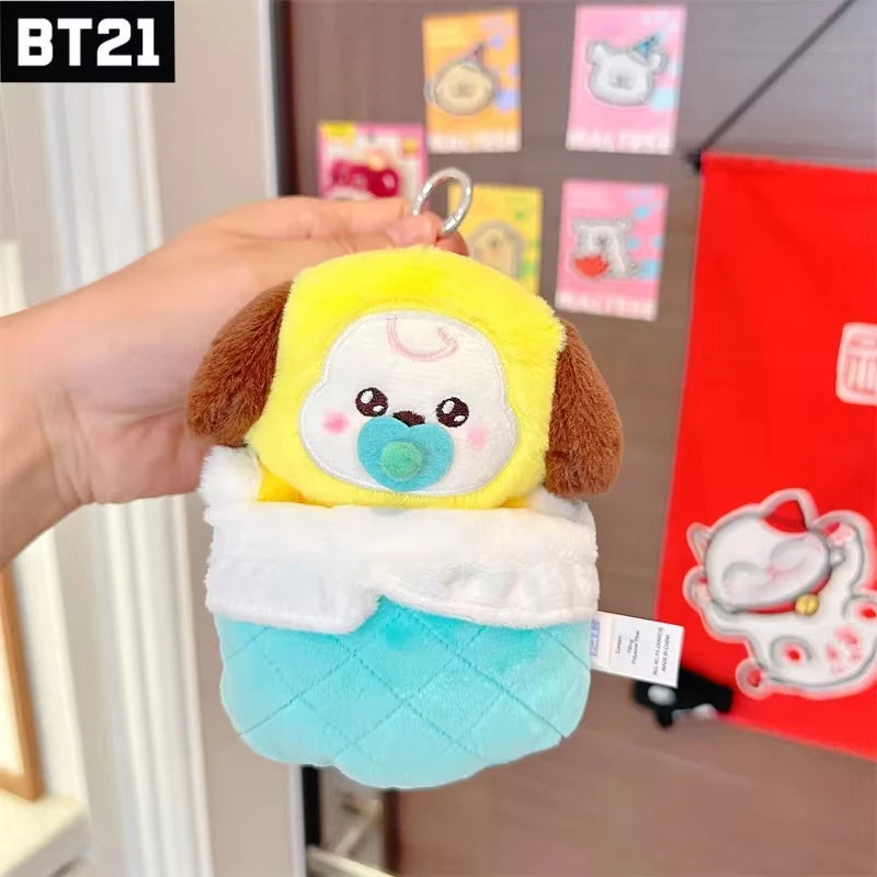 Bt21 13cm Cooky Chimmy Mini Sleeping Bag Plush Keychain