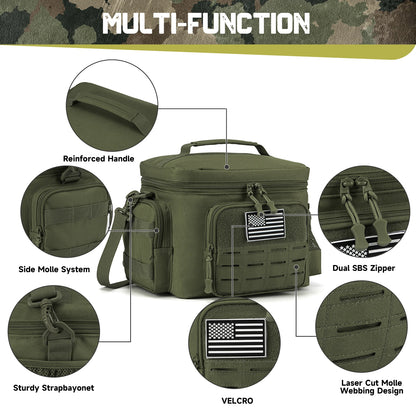 Tactical Lunch Box for Men – Heavy Duty Insulated Cooler Bag for Outdoor Work, Camping, & Picnics