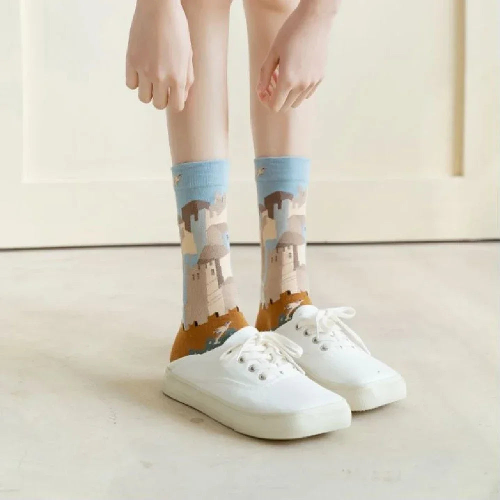 Hot Sale Colorful Cartoon Graffiti Socks for Men & Women Series 4