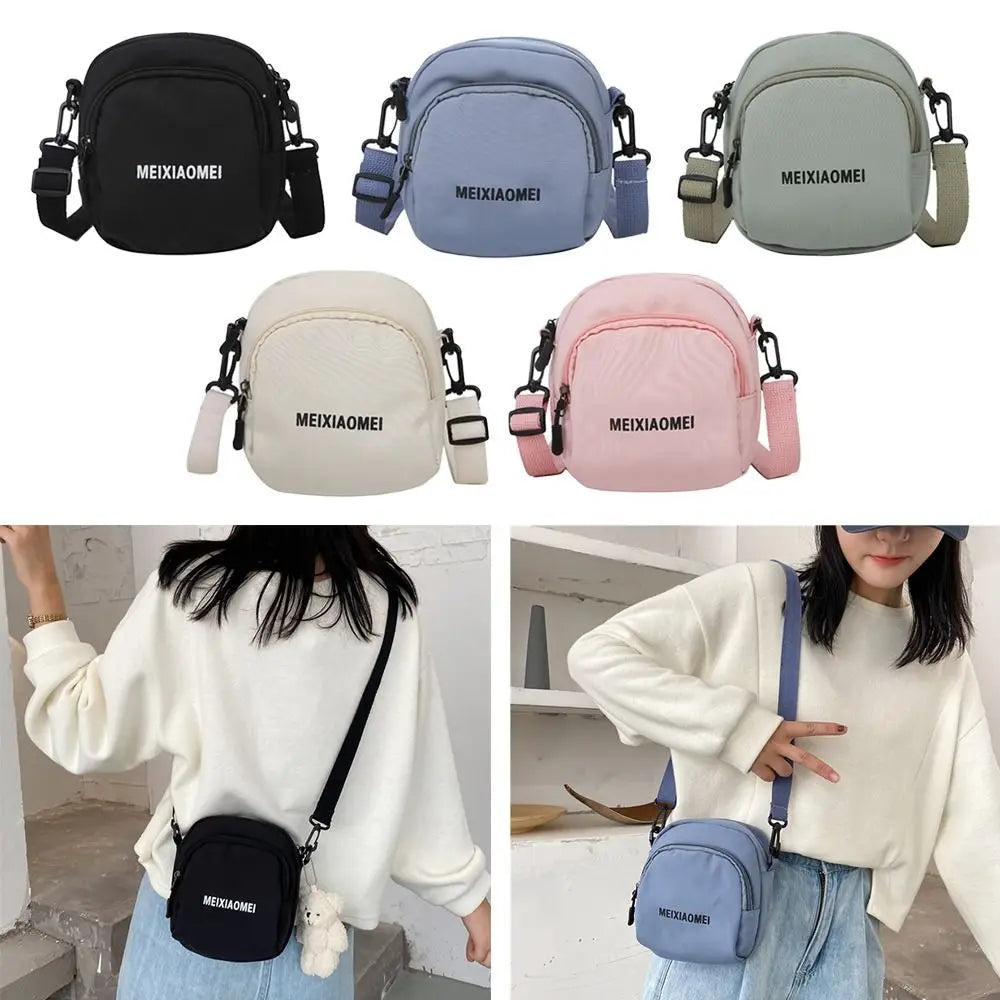 Casual Canvas Mini Handbag with Zipper