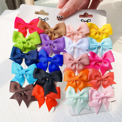 Cute Ribbon Bowknot Hair Clips Set | Handmade Hairpins for Baby Girls