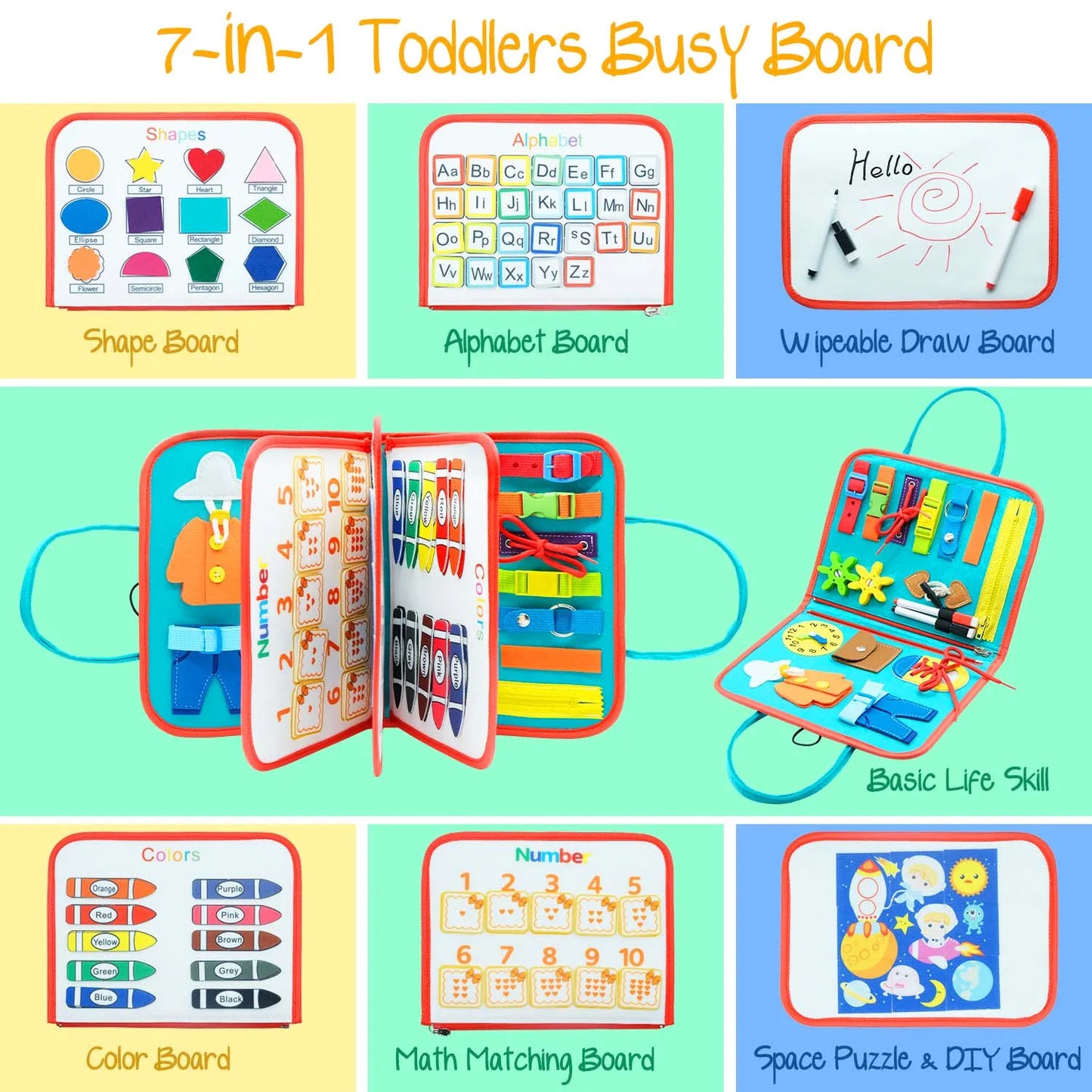 Toddler Montessori Busy Board – Sensory Educational Toy