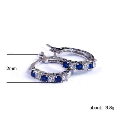 925 Sterling Silver Round Circle CZ Zircon Stud Earrings for Women