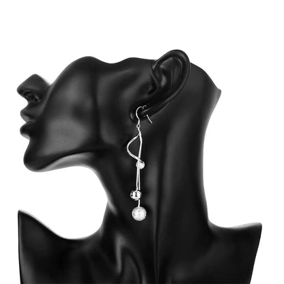 925 Sterling Silver Tassel Beads Earrings