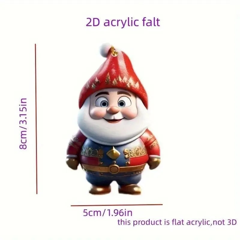 2D Acrylic Cartoon Dwarf Christmas Tree Pendant Ornament