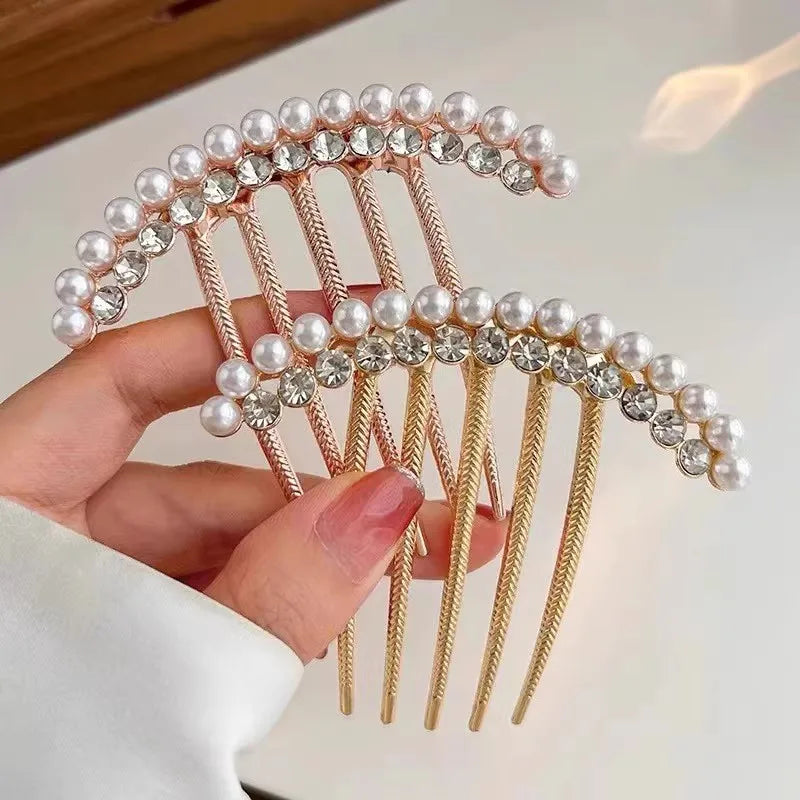 Elegant Pearl Hair Combs | Luxury Bridal Crystal Hair Accessories