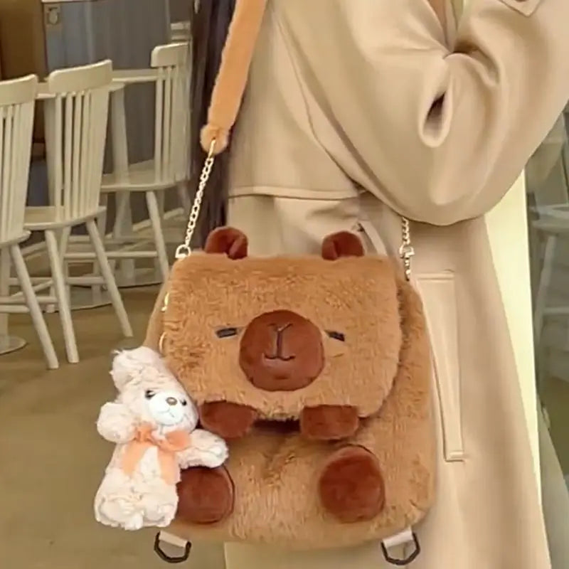 Cute Cartoon Capybara Plush Backpack