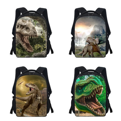 Dinosaur Print School Bags for Kids – 12-Inch Kindergarten Backpacks