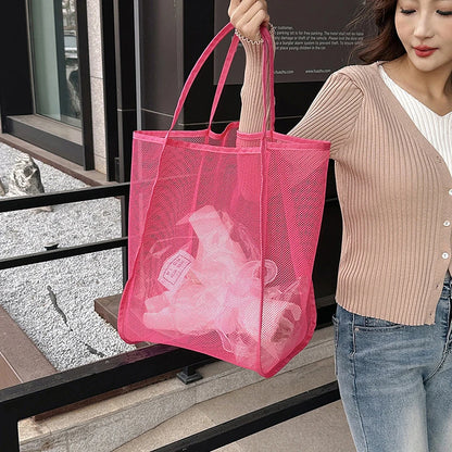 Women's Transparent Mesh Shopping Tote