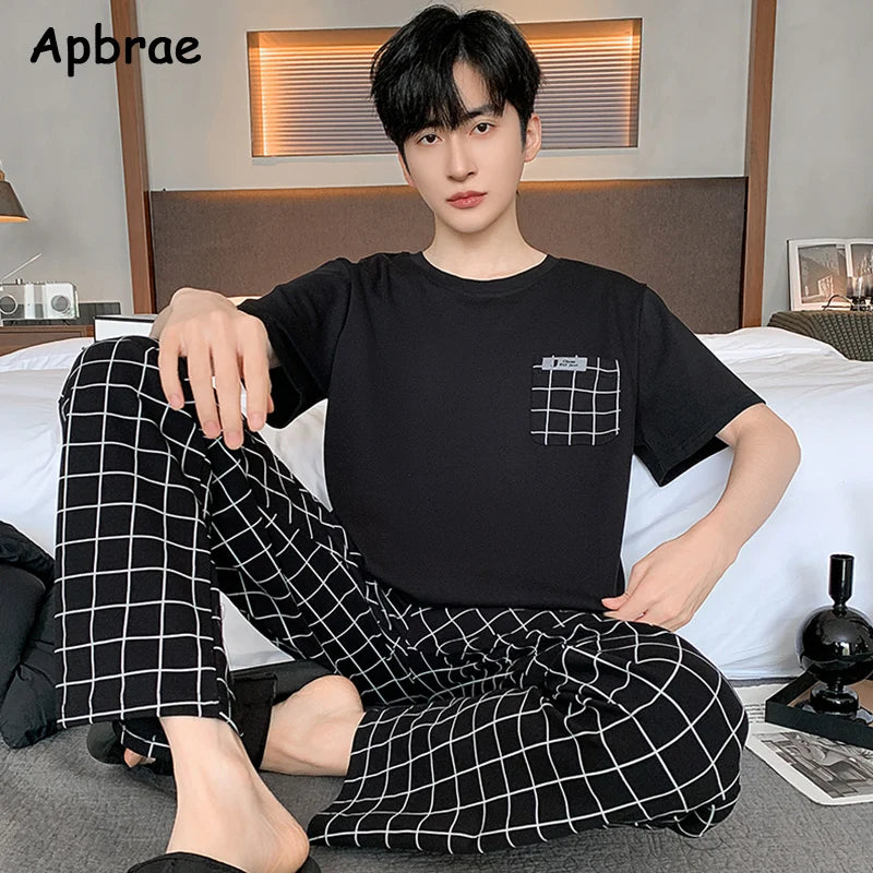 Soft Cotton Pajamas Set for Men – Fashion O-Neck